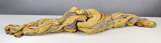 Now Large than life sized clasped hands with bristlecone pine inspired textures. White stoneware and underglazes.